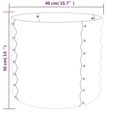 vidaXL Ζαρντινιέρα Καφέ 40x40x36 εκ. Ατσάλι με Ηλεκτρ. Βαφή Πούδρας