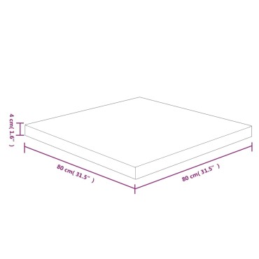 vidaXL Επιφάνεια Τραπεζιού Τετράγωνη Αν. Καφέ 80x80x4cm Ξύλο Δρυς 1 τεμ.