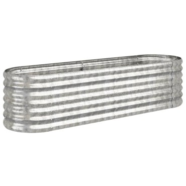 vidaXL Ζαρντινιέρα Ασημί 152x40x36 εκ. Ατσάλι με Ηλεκτρ. Βαφή Πούδρας
