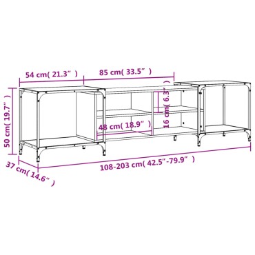 vidaXL Έπιπλο Τηλεόρασης Καπνιστή Δρυς 203x37x50cm Επεξεργ. Ξύλο