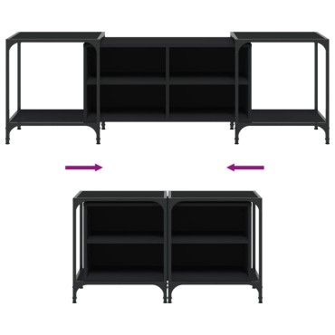 vidaXL Έπιπλο Τηλεόρασης Μαύρο 153x37x50cm Επεξεργασμένο Ξύλο