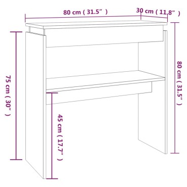 vidaXL Τραπέζι Κονσόλα Γκρι Sonoma 80x30x80cm Επεξεργασμένο Ξύλο 1 τεμ.