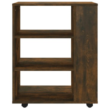 vidaXL Ντουλάπι Με Ροδάκια Καπνιστή Δρυς 60x35x75cm Επεξ. Ξύλο 1 τεμ.