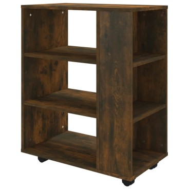 vidaXL Ντουλάπι Με Ροδάκια Καπνιστή Δρυς 60x35x75cm Επεξ. Ξύλο 1 τεμ.