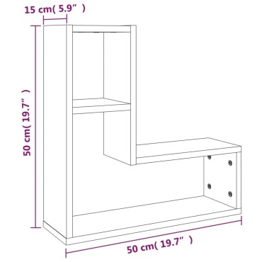vidaXL Ραφιέρες Τοίχου 2 τεμ. Γκρι Sonoma 50 x15x50cm Επεξ. Ξύλο