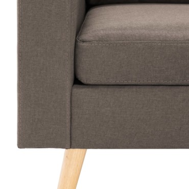 vidaXL Καναπές Διθέσιος Χρώμα Taupe Υφασμάτινος 130x76x82,5cm 1 τεμ.
