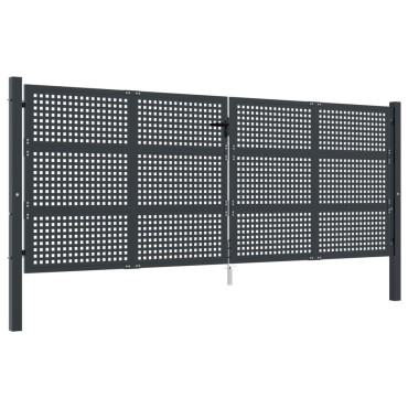 vidaXL Πύλη Κήπου Ανθρακί 400 x 150 εκ. Ατσάλινη