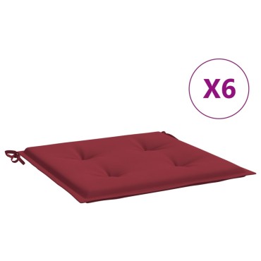 vidaXL Μαξιλάρια Καρέκλας Κήπου 2 τεμ. Μπορντό 40x40x4cm Υφασμάτινα