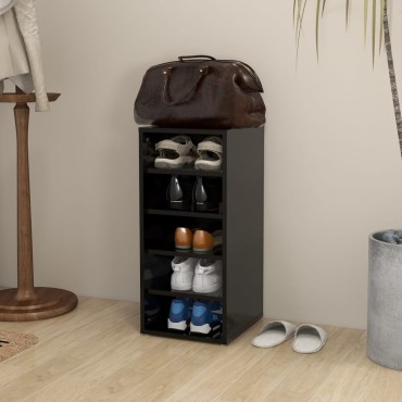 vidaXL Παπουτσοθήκη Μαύρη 31,5x35x70cm από Μοριοσανίδα