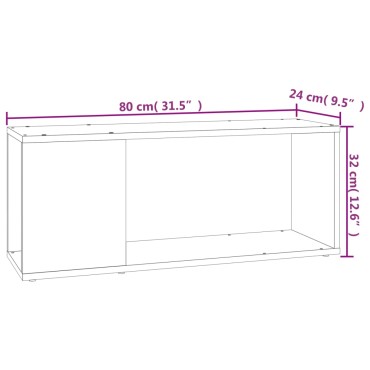 vidaXL Έπιπλο Τηλεόρασης Γκρι Σκυροδέματος 80x24x32cm Μοριοσανίδα