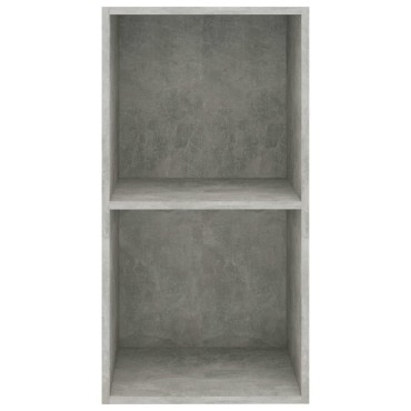 vidaXL Βιβλιοθήκη με 2 Ράφια Γκρι Σκυροδεμ. 40x30x76,5cm Μοριοσανίδα 1 τεμ.