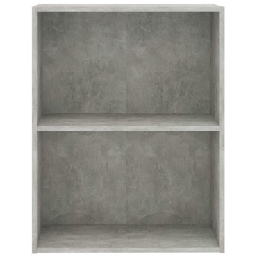 vidaXL Βιβλιοθήκη με 2 Ράφια Γκρι Σκυροδεμ. 60x30x76,5cm Μοριοσανίδα 1 τεμ.
