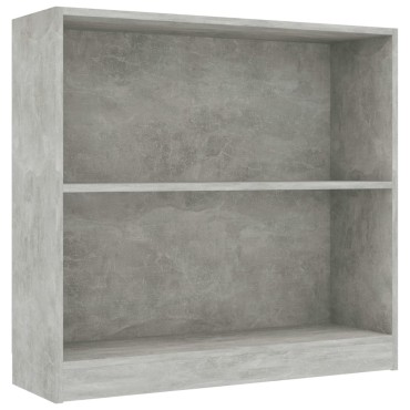 vidaXL Βιβλιοθήκη Γκρι του Σκυροδέματος 80x24x75cm Μοριοσανίδα 1 τεμ.