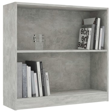vidaXL Βιβλιοθήκη Γκρι του Σκυροδέματος 80x24x75cm Μοριοσανίδα 1 τεμ.