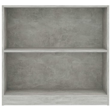 vidaXL Βιβλιοθήκη Γκρι του Σκυροδέματος 80x24x75cm Μοριοσανίδα 1 τεμ.