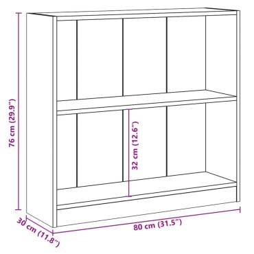 vidaXL Βιβλιοθήκη Γκρι του Σκυροδέματος 80x24x75cm Μοριοσανίδα 1 τεμ.