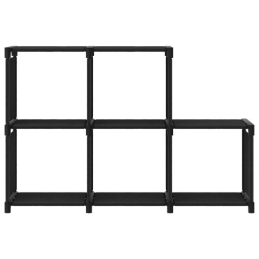 vidaXL Ραφιέρα με 5 Κύβους Μαύρη 103x30x72,5cm Υφασμάτινη 1 τεμ.