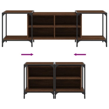 vidaXL Έπιπλο Τηλεόρασης Καφέ Δρυς 153x37x50cm από Επεξεργ. Ξύλο