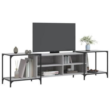 vidaXL Έπιπλο Τηλεόρασης Γκρι Sonoma 203x37x50cm Επεξεργ. Ξύλο