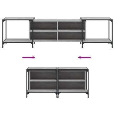 vidaXL Έπιπλο Τηλεόρασης Γκρι Sonoma 203x37x50cm Επεξεργ. Ξύλο