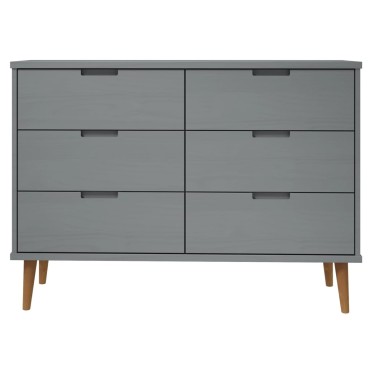 vidaXL Συρταριέρα MOLDE Γκρι 113x40x80cm από Μασίφ Ξύλο Πεύκου 1 τεμ.