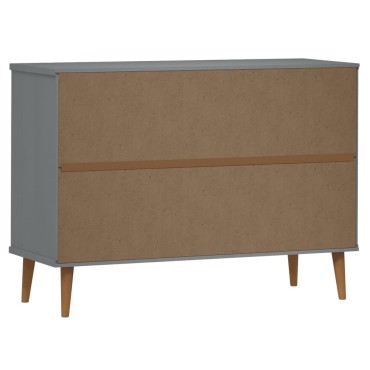 vidaXL Συρταριέρα MOLDE Γκρι 113x40x80cm από Μασίφ Ξύλο Πεύκου 1 τεμ.
