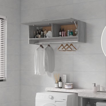 vidaXL Ντουλάπα Γκρι Sonoma 100x32,5x35cm από Επεξεργασμένο Ξύλο 1 τεμ.