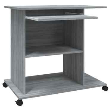 vidaXL Γραφείο Υπολογιστή Γκρι Sonoma 80x50x75cm Επεξεργασμένο Ξύλο 1 τεμ.