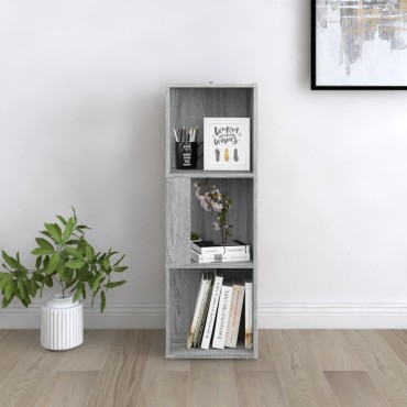 vidaXL Γωνιακό Έπιπλο Γκρι Sonoma 33x33x100cm από Επεξεργ. Ξύλο