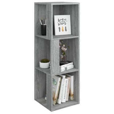 vidaXL Γωνιακό Έπιπλο Γκρι Sonoma 33x33x100cm από Επεξεργ. Ξύλο