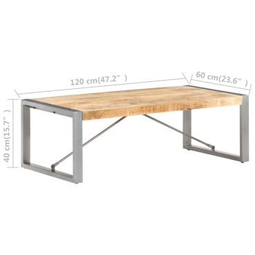 vidaXL Τραπεζάκι Σαλονιού 120x60x40cm Ακατέργαστο Ξύλο Μάνγκο 1 τεμ.