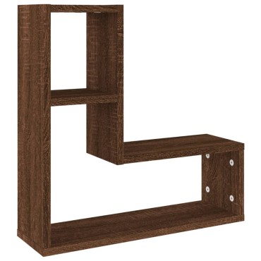 vidaXL Ραφιέρες Τοίχου 2 τεμ. Καφέ Δρυς 50x15x50cm Επεξεργασμένο Ξύλο