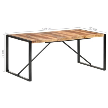 vidaXL Τραπεζαρία 180x90x75cm από Μασίφ Ξύλο 1 τεμ.