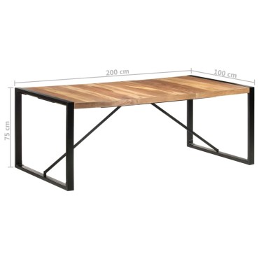 vidaXL Τραπεζαρία 200x100x75cm από Μασίφ Ξύλο 1 τεμ.