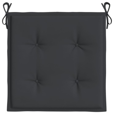 vidaXL Μαξιλάρια Καρέκλας Κήπου 2 τεμ. Μαύρα 40x40x4cm Υφασμάτινα