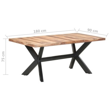 vidaXL Τραπεζαρία 180x90x75cm Μασίφ Ξύλο & Μελί Φινίρισμα 1 τεμ.