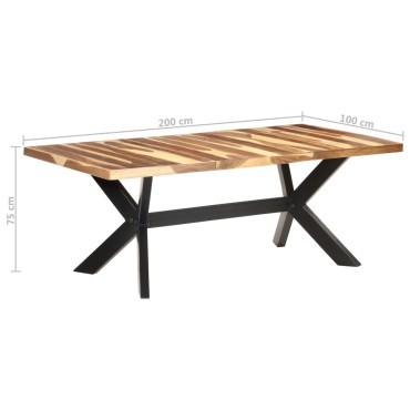 vidaXL Τραπεζαρία 200x100x75cm Μασίφ Ξύλο & Μελί Φινίρισμα 1 τεμ.