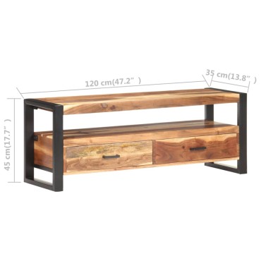 vidaXL Έπιπλο Τηλεόρασης 120x35x45cm Μασίφ Ξύλο με Φινίρισμα Sheesham