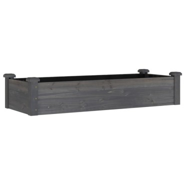 vidaXL Ζαρντινιέρα Υπερυψ. με Επένδυση Γκρι 120x45x25 εκ. Μασίφ Ελάτη