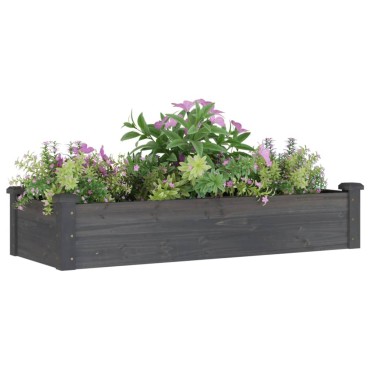 vidaXL Ζαρντινιέρα Υπερυψ. με Επένδυση Γκρι 120x45x25 εκ. Μασίφ Ελάτη