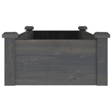 vidaXL Ζαρντινιέρα Υπερυψ. με Επένδυση Γκρι 120x45x25 εκ. Μασίφ Ελάτη