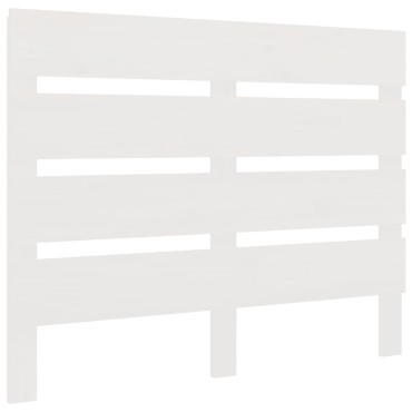 vidaXL Κεφαλάρι Κρεβατιού Λευκό 90x3x80cm από Μασίφ Ξύλο Πεύκου 1 τεμ.