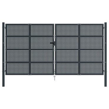 vidaXL Πύλη Κήπου Ανθρακί 400 x 175 εκ. Ατσάλινη