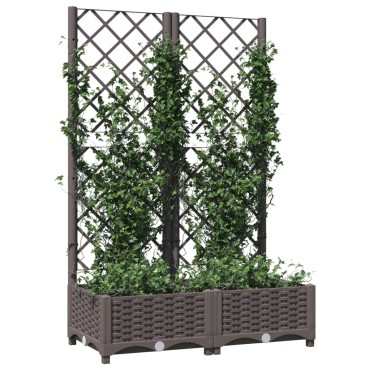 vidaXL Ζαρντινιέρα Κήπου με Καφασωτό Καφέ 80 x 40 x 121,5 εκ. από PP