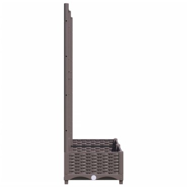 vidaXL Ζαρντινιέρα Κήπου με Καφασωτό Καφέ 80 x 40 x 121,5 εκ. από PP