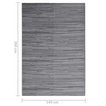 vidaXL Χαλί εξωτερικού χώρου ARAKIL Ανθρακί 140x200 cm PP