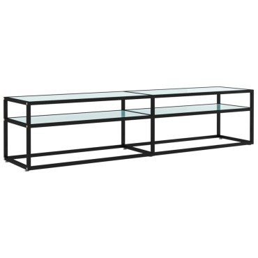 vidaXL Έπιπλο Τηλεόρασης Λευκό Όψη Μαρμάρου 180x40x40,5cm Ψημένο Γυαλί