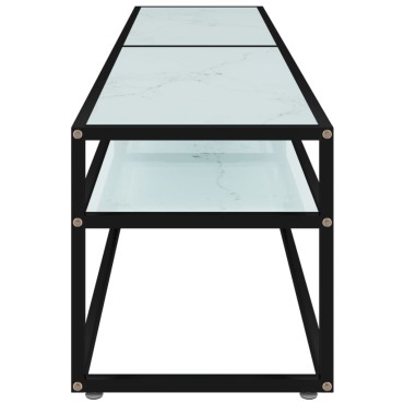 vidaXL Έπιπλο Τηλεόρασης Λευκό Όψη Μαρμάρου 180x40x40,5cm Ψημένο Γυαλί