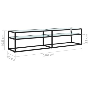 vidaXL Έπιπλο Τηλεόρασης Λευκό Όψη Μαρμάρου 180x40x40,5cm Ψημένο Γυαλί