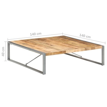 vidaXL Τραπεζάκι Σαλονιού 140x140x40cm Ακατέργαστο Ξύλο Μάνγκο 1 τεμ.